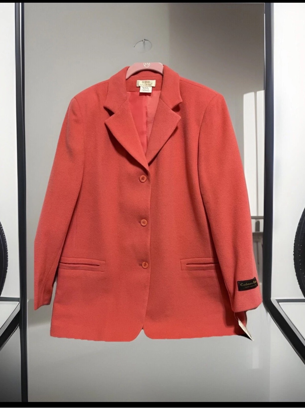 NWT Vintage HB II by Harve Benard Coral Cashmere Wool Blazer 12 Italy Fabric - Picture 4 of 16